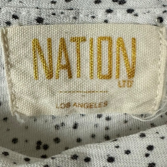 Nation LTD Rimma Exaggerated Sleeve Tee White Dotty Print XL XXL Puff Sleeve - Picture 8 of 17